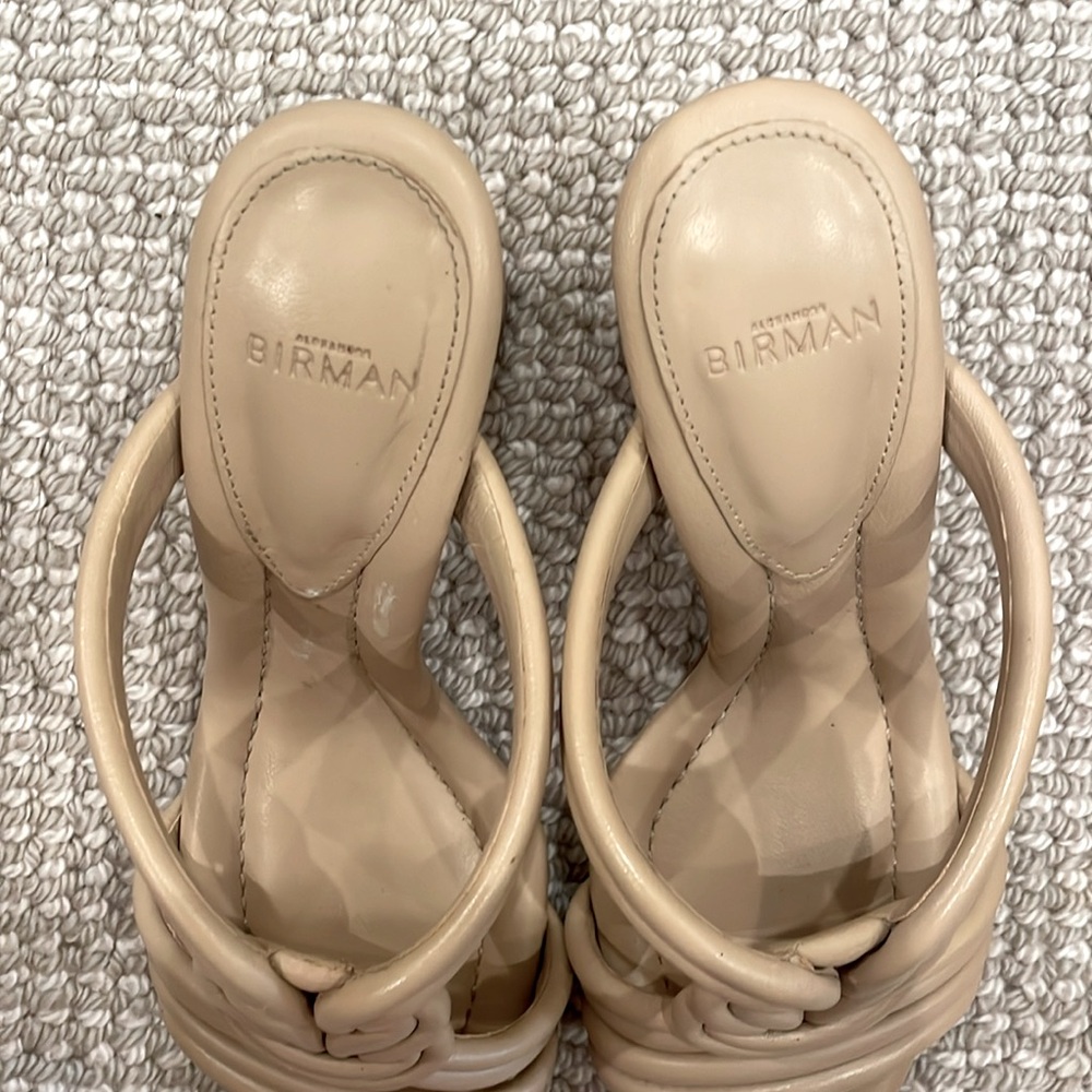 Alexandre Birman Vicky 90mm Leather Knot Slide Sandals size 36 or 6 tan. - Picture 5 of 8